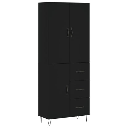 Aparador Alto Madera Contrachapada Negro 69,5x34x180 Cm_1