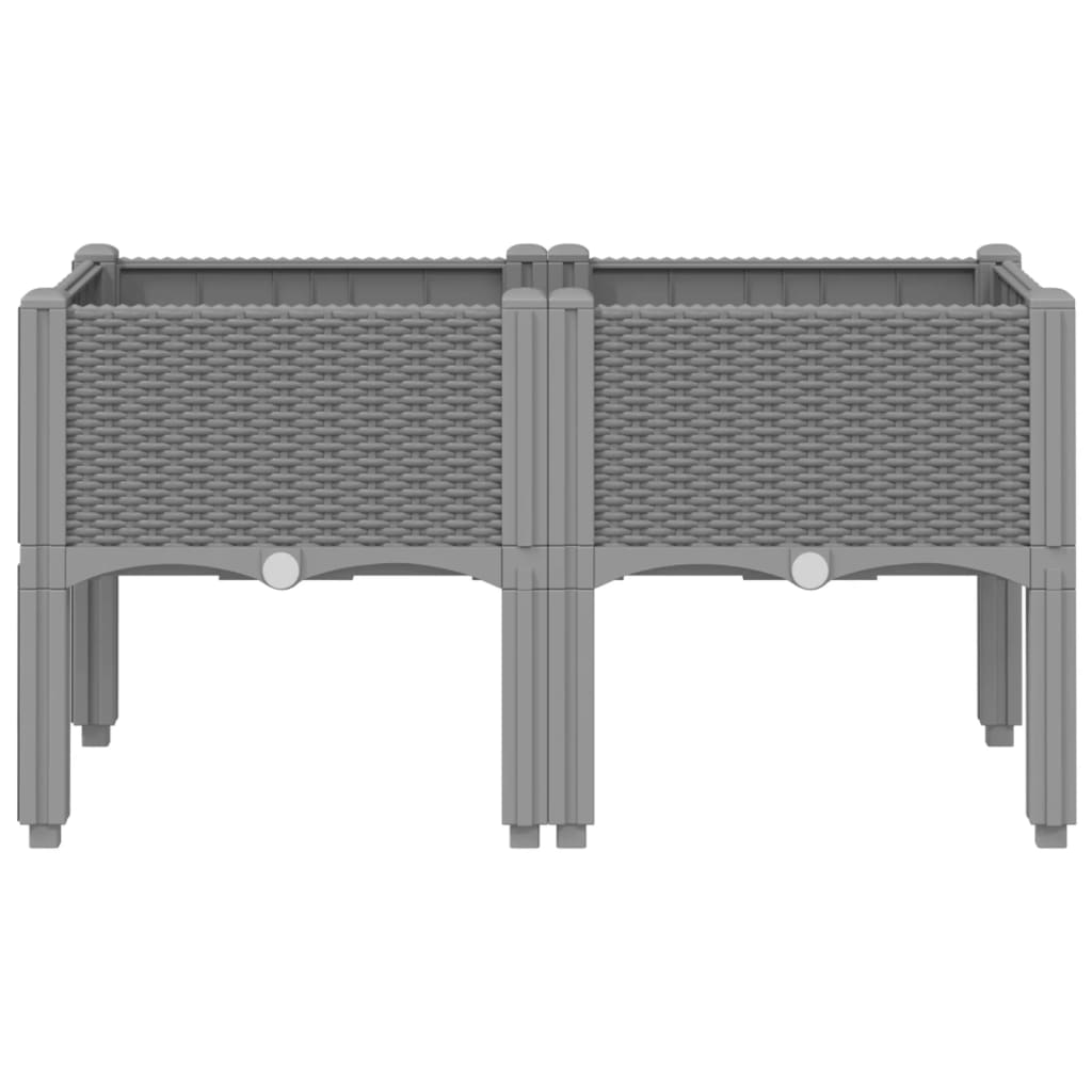 Jardinera Con Patas Pp Gris Claro 80x40x42 Cm_2