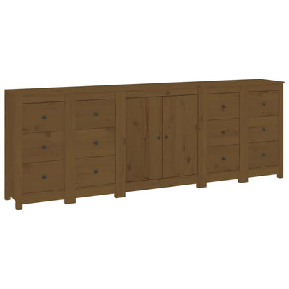 Aparador De Madera Maciza De Pino Marrón Miel 230 X 35 X 80 Cm_1