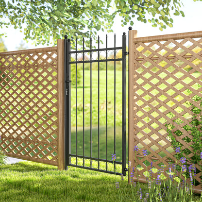 Outsunny Puerta De Jardín 147,5x89 Cm Con Asa Cerradura Y 3 Llaves Negro_4