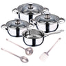 Batería De Cocina 7 Piezas San Ignacio En Acero Inoxidable + Set 3pcs Utensilios De Cocina En Acero Inoxidable
