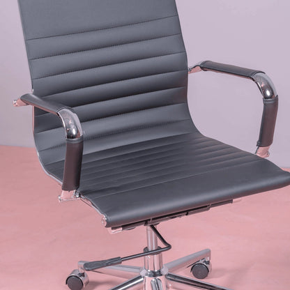 Silla De Escritorio Con Respaldo Bajo En Polipiel Y Reclinable - Alu_2