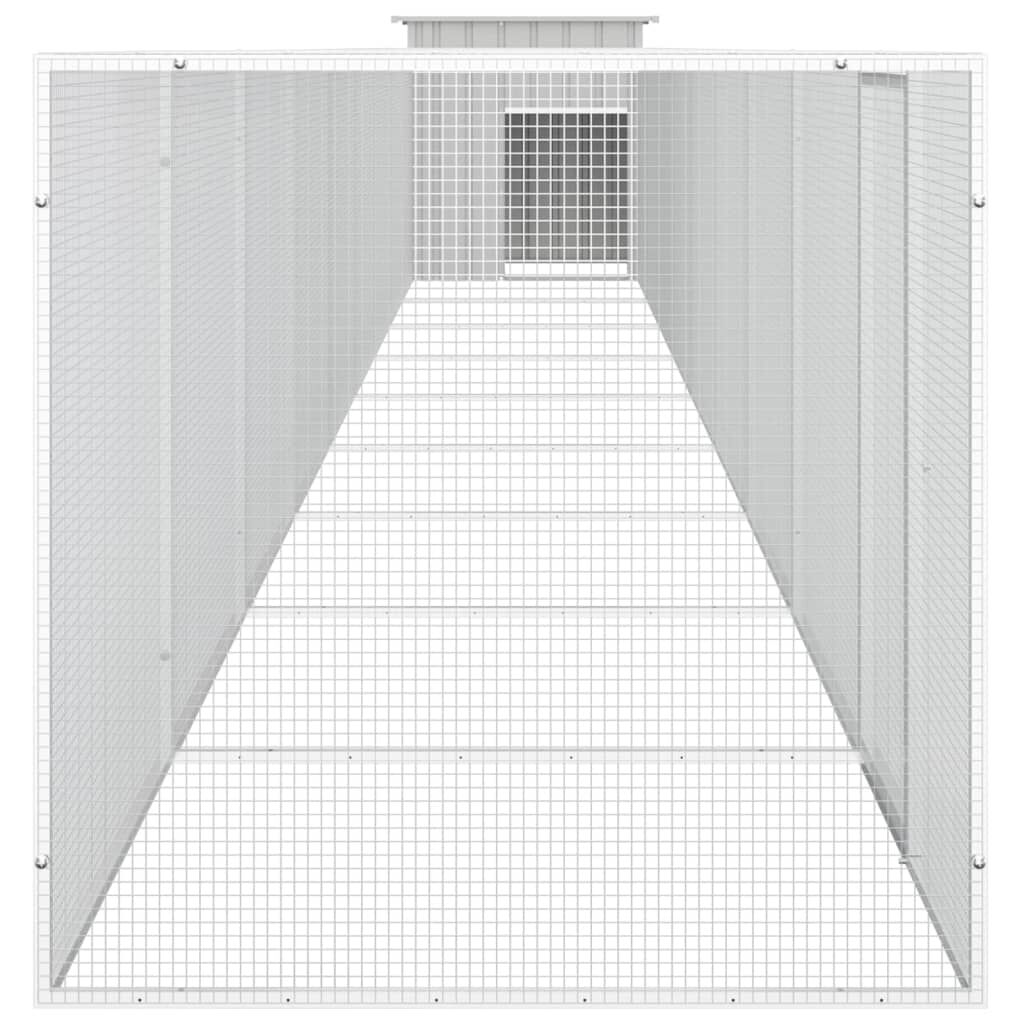Vidaxl Jaula Para Gallinas Acero Galvanizado Gris 1000x91x100 Cm_3
