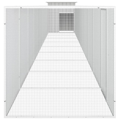 Vidaxl Jaula Para Gallinas Acero Galvanizado Gris 1000x91x100 Cm_3