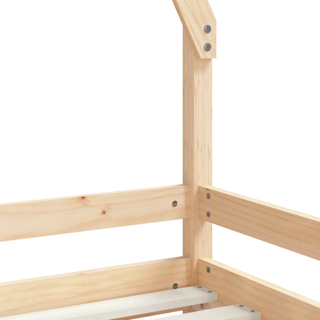 Estructura De Cama Para Niños Madera Maciza De Pino 70x140 Cm / Vetonek_2