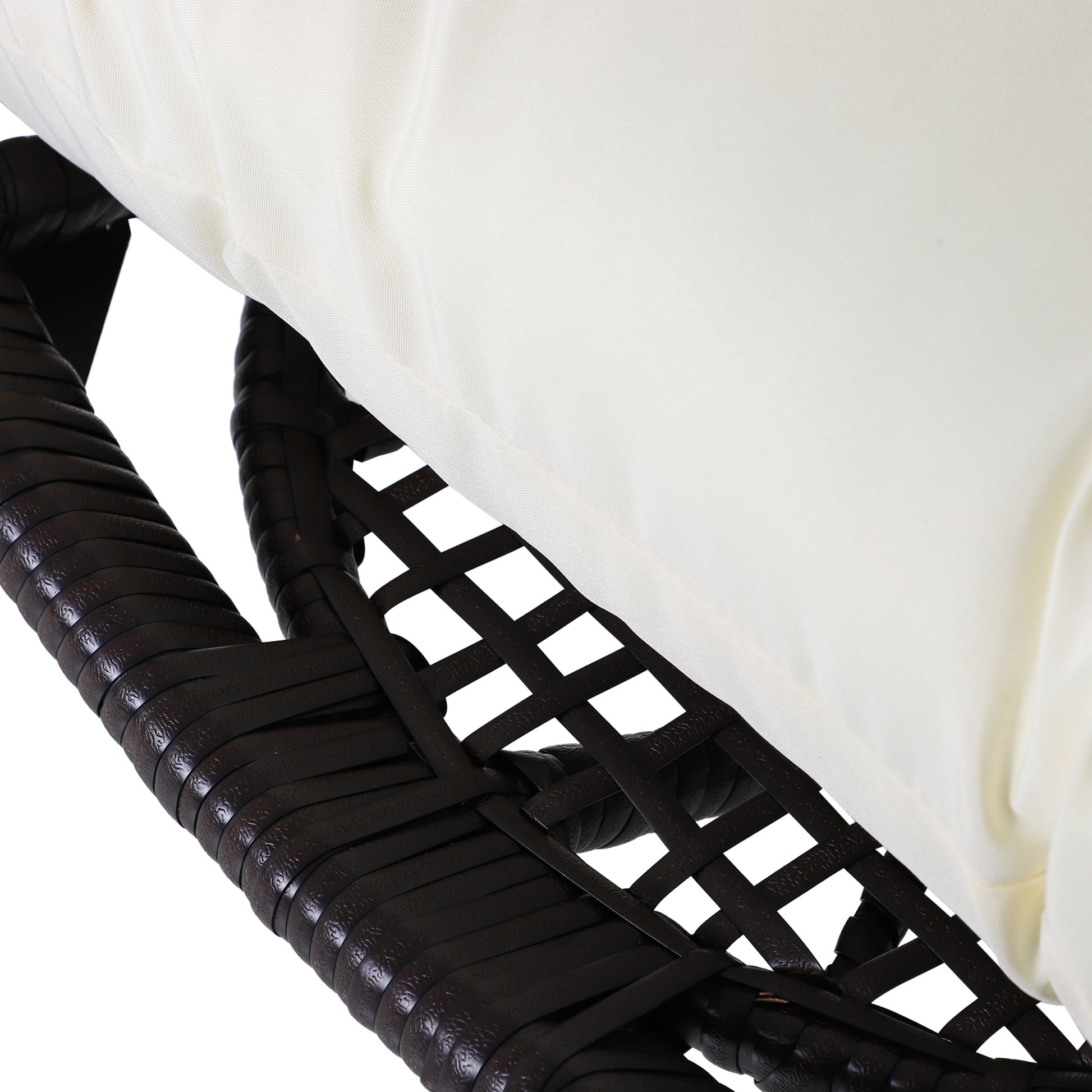 Outsunny Sillón De Exterior De Ratán En Forma De Lágrima Con Cojín Marrón Crema_4