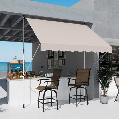 Outsunny Toldo Manual Retráctil 300x150x170-280 Cm Con Altura Ajustable Beige_4