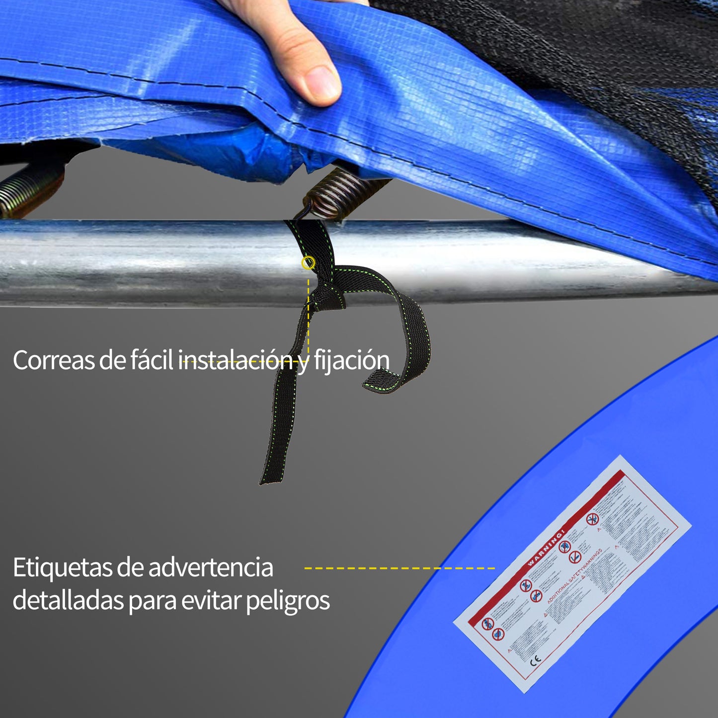 Homcom Cubierta Protectora Para Cama Elástica Trampolín Ø244 Cm Multicolor_5