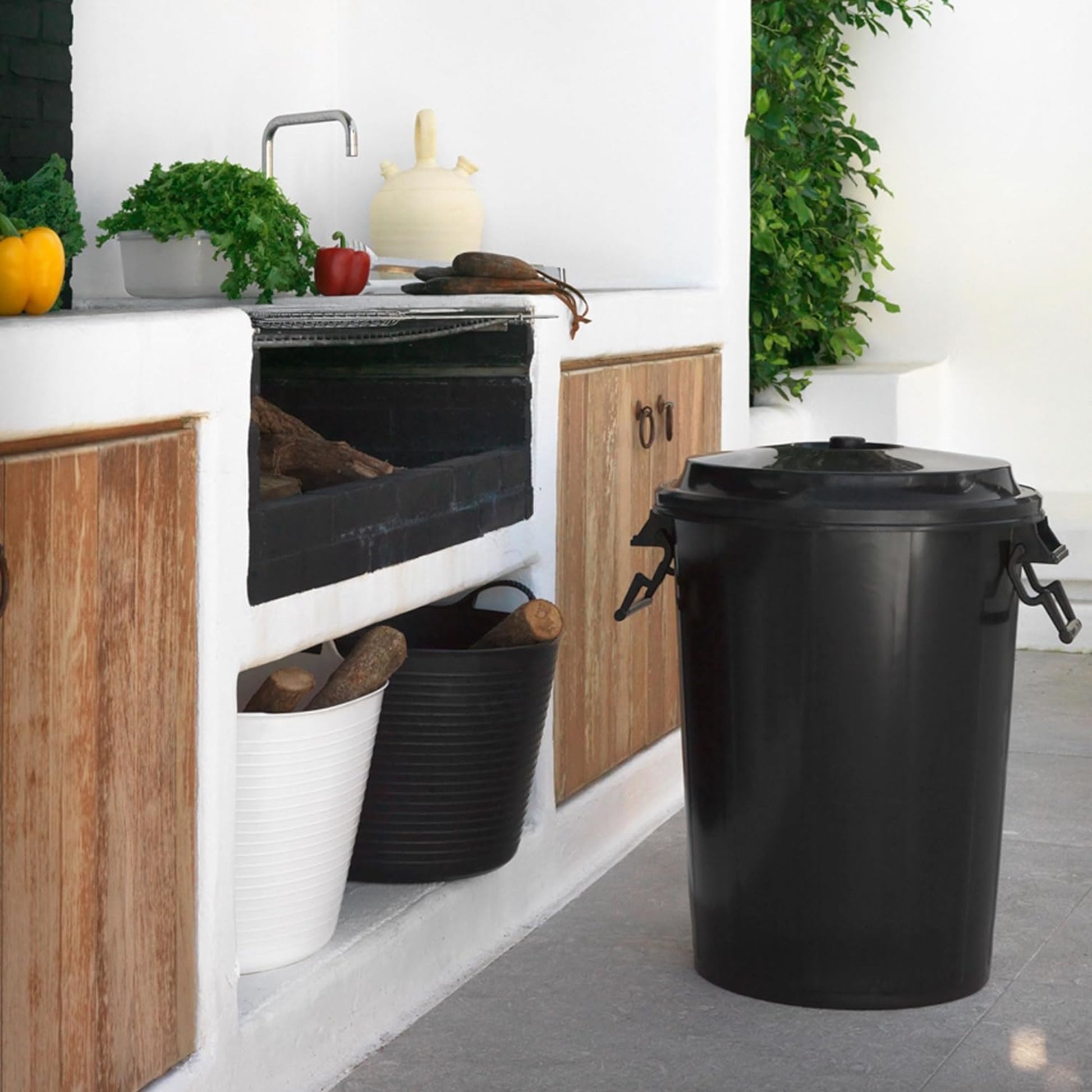 Cubo De Basura 100l Con Asas, Ideal Para Espacios Comunitarios, Con Tapa Incluida -conjunto Servido Por Un Único Vendedor_3