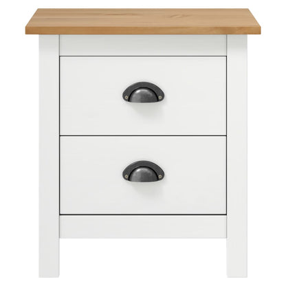 Mesita De Noche Hill Madera Maciza De Pino Blanco 46x35x49,5 Cm_0