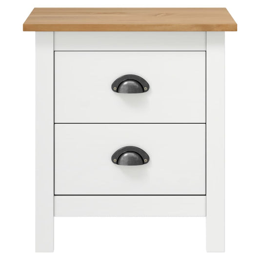 Mesita De Noche Hill Madera Maciza De Pino Blanco 46x35x49,5 Cm_0