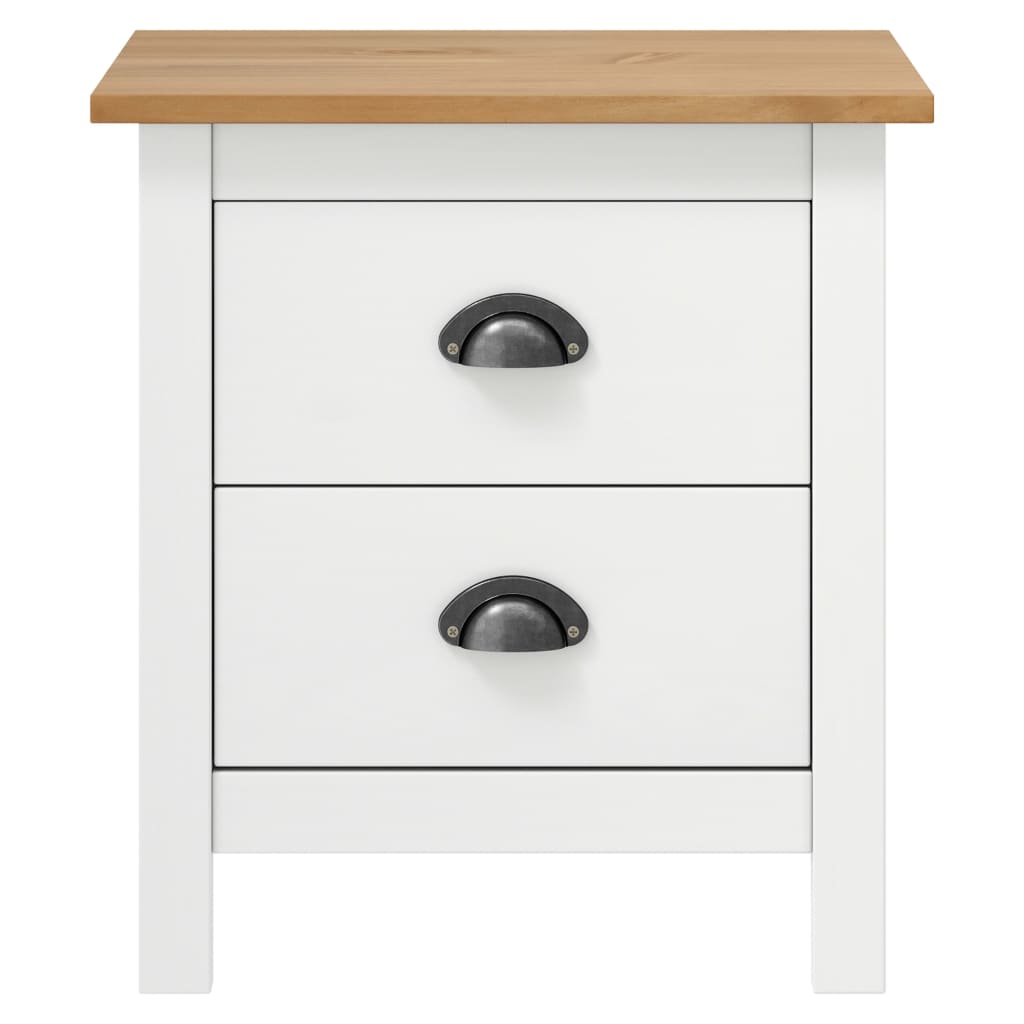 Mesita Noche Hill 2uds Madera Maciza Pino Blanco 46x35x49,5 Cm_1
