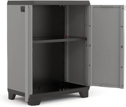 Keter Armario Stilo Bajo, Resina, 2 Puertas, 1 Balda Ajustable, 90x68x39 Cm_1