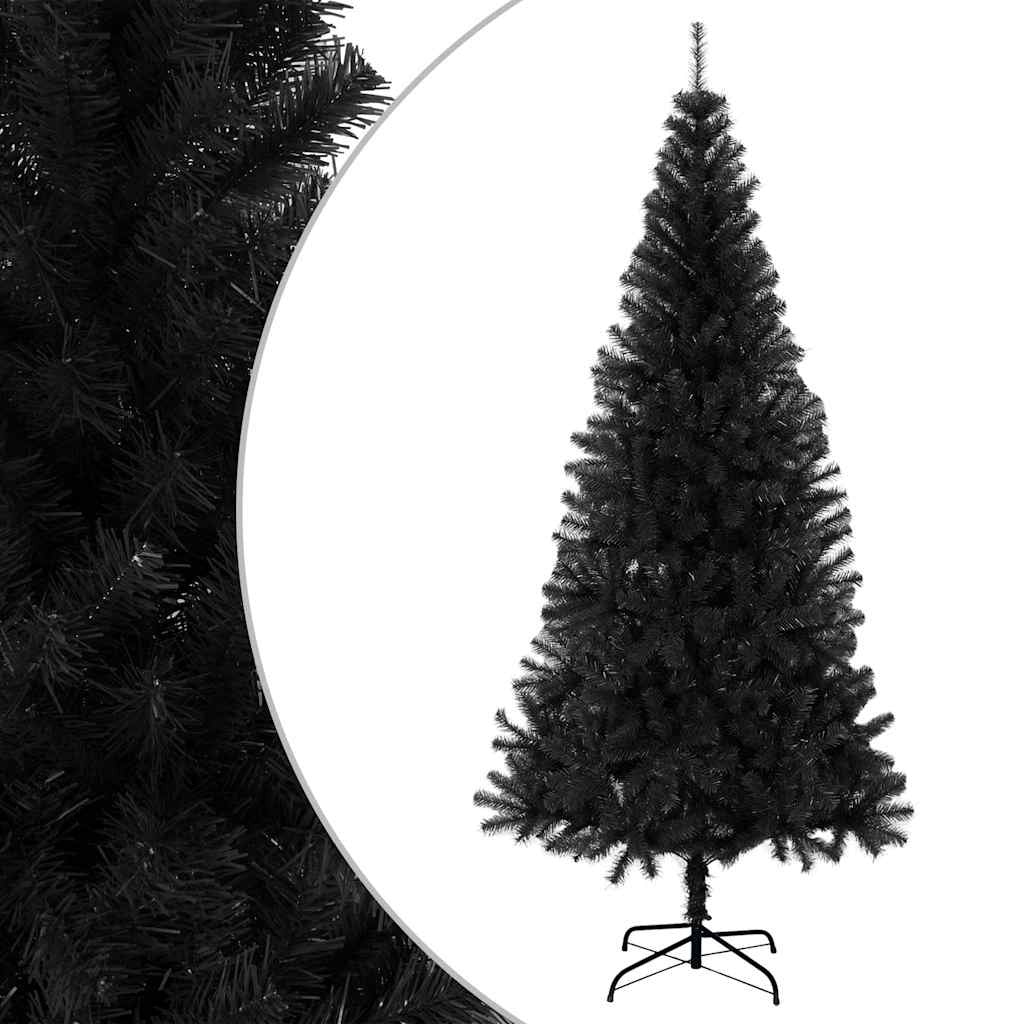 Vidaxl Árbol De Navidad Artificial Con Soporte Pvc Negro 180 Cm_0