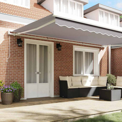 Toldo Retráctil Gris Claro 500 X 300 Cm Lona Y Aluminio_2