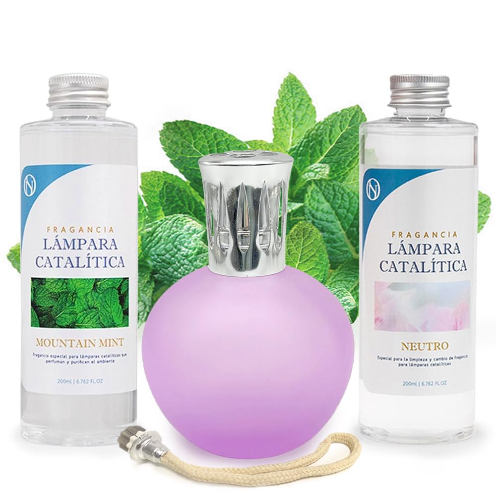 Pack Ahorro Lámpara Catalítica Fucsia Mate + Fragancia Mountain Mint 500ml + Limpiador Neutro 200ml + Mecha Repuesto_0