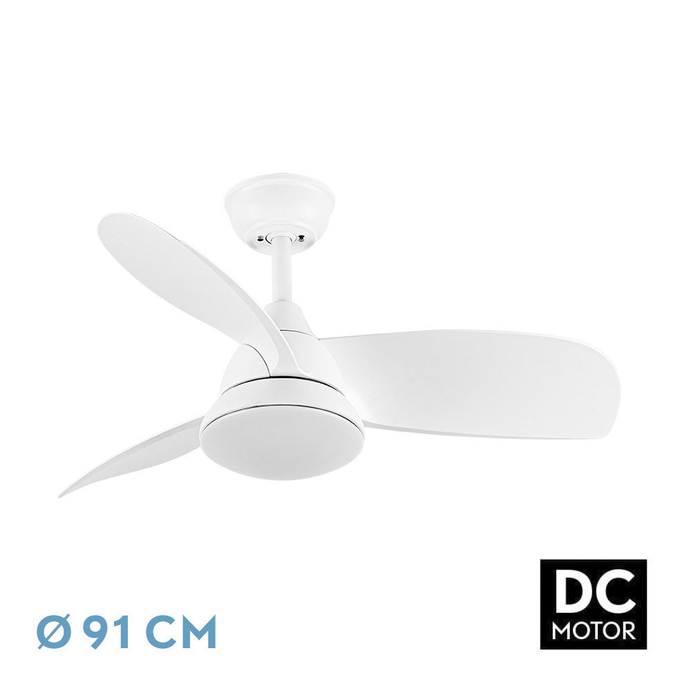 Ventilador Dc Atomo 24w Blanco 3aspas 91d 2640lm 6vel 3000k,4000k,6000k Remoto+memoria+temporizador_0
