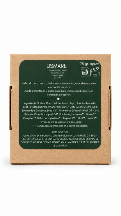 Pack 2 champús sólidos Neem &amp; Romero 75 g + jabonera Lismare de regalo – Graso, picores y desequilibrio. Ideal gimnasio._5