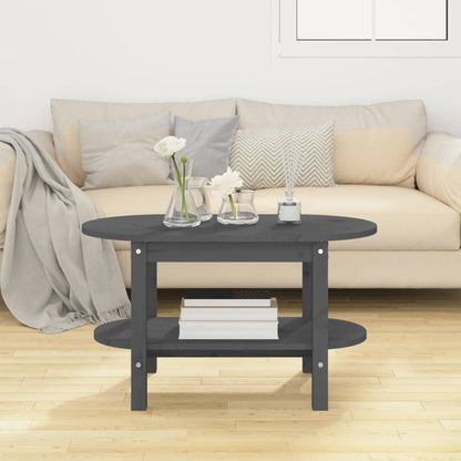 Mesa De Centro De Madera Maciza De Pino Gris 80x45x45 Cm_1