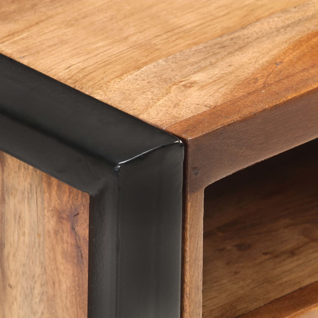 Mesita De Noche Madera Maciza De Acacia 40x35x55 Cm_2