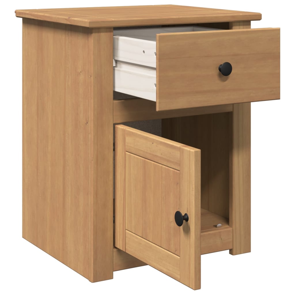 Mesita De Noche Panama Madera Maciza De Pino 46x40x57 Cm_3
