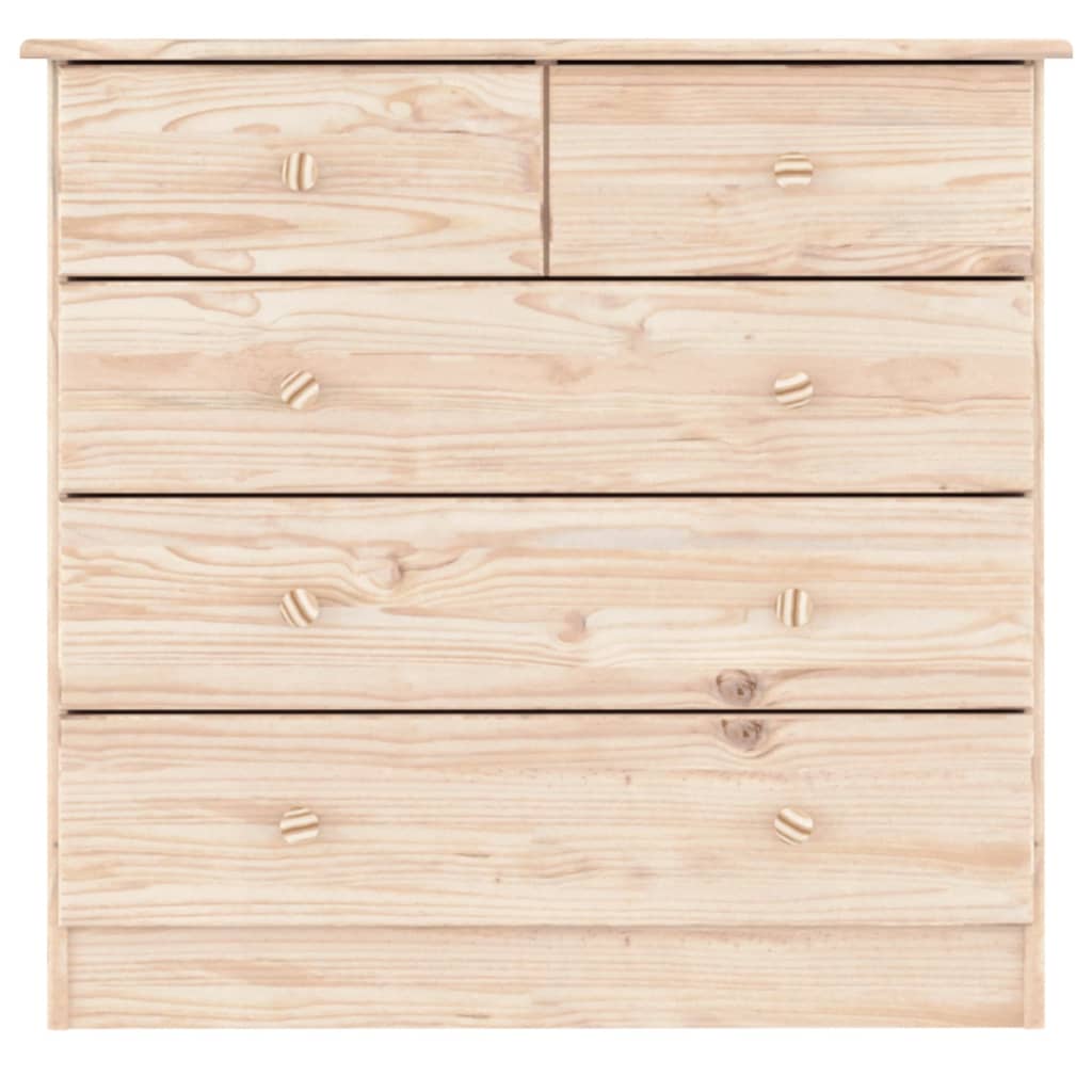 Cómoda Alta Madera Maciza Pino 77x35x73 Cm_3