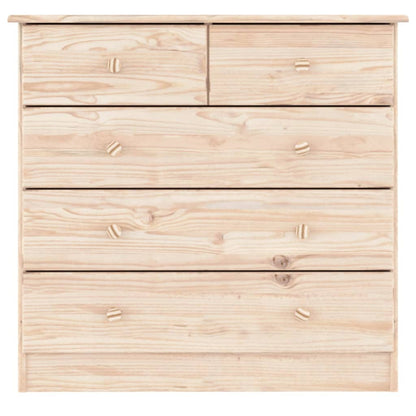 Cómoda Alta Madera Maciza Pino 77x35x73 Cm_3