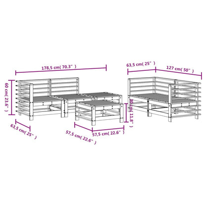 Vidaxl Mesa Y Taburetes Altos Jardín 6 Pzas Madera Maciza De Pino Gris_2