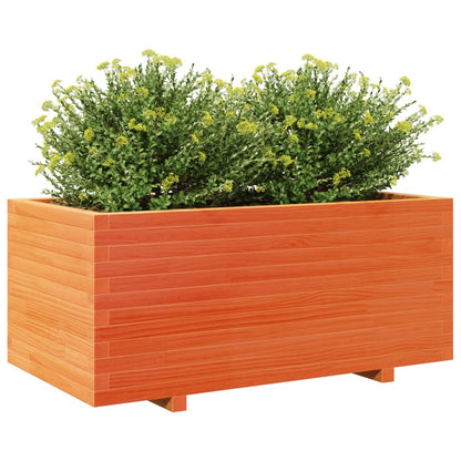 Jardinera Madera Maciza De Pino Marrón Cera 110x60x49,5 Cm_3