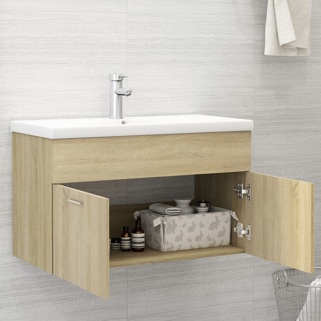 Mueble Con Lavabo Madera De Ingeniería Roble Sonoma_2