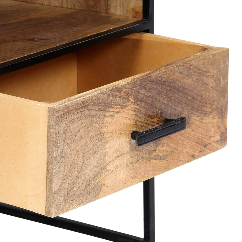 Mesita De Noche De Madera Maciza De Mango 40x30x50 Cm_4