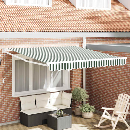 Toldo Retráctil Verde Y Blanco 300 X 250 X 165 Cm_1
