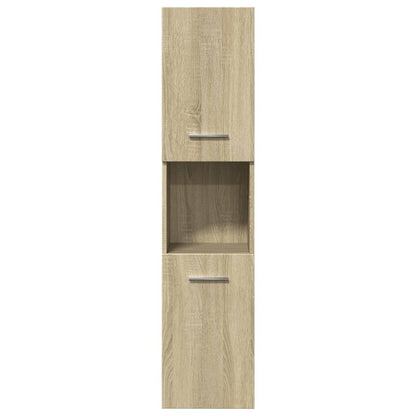 Juego De Muebles De Baño 4 Pzas Contrachapada Roble Sonoma / Vetonek_5