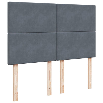 Cama Box Spring Con Colchón Terciopelo Gris Oscuro 140x200 Cm / Vetonek_5