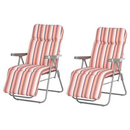 Outsunny Pack De 2 Tumbonas Plegables Tumbonas De Jardín Exterior Con Cojín Acolchado_0