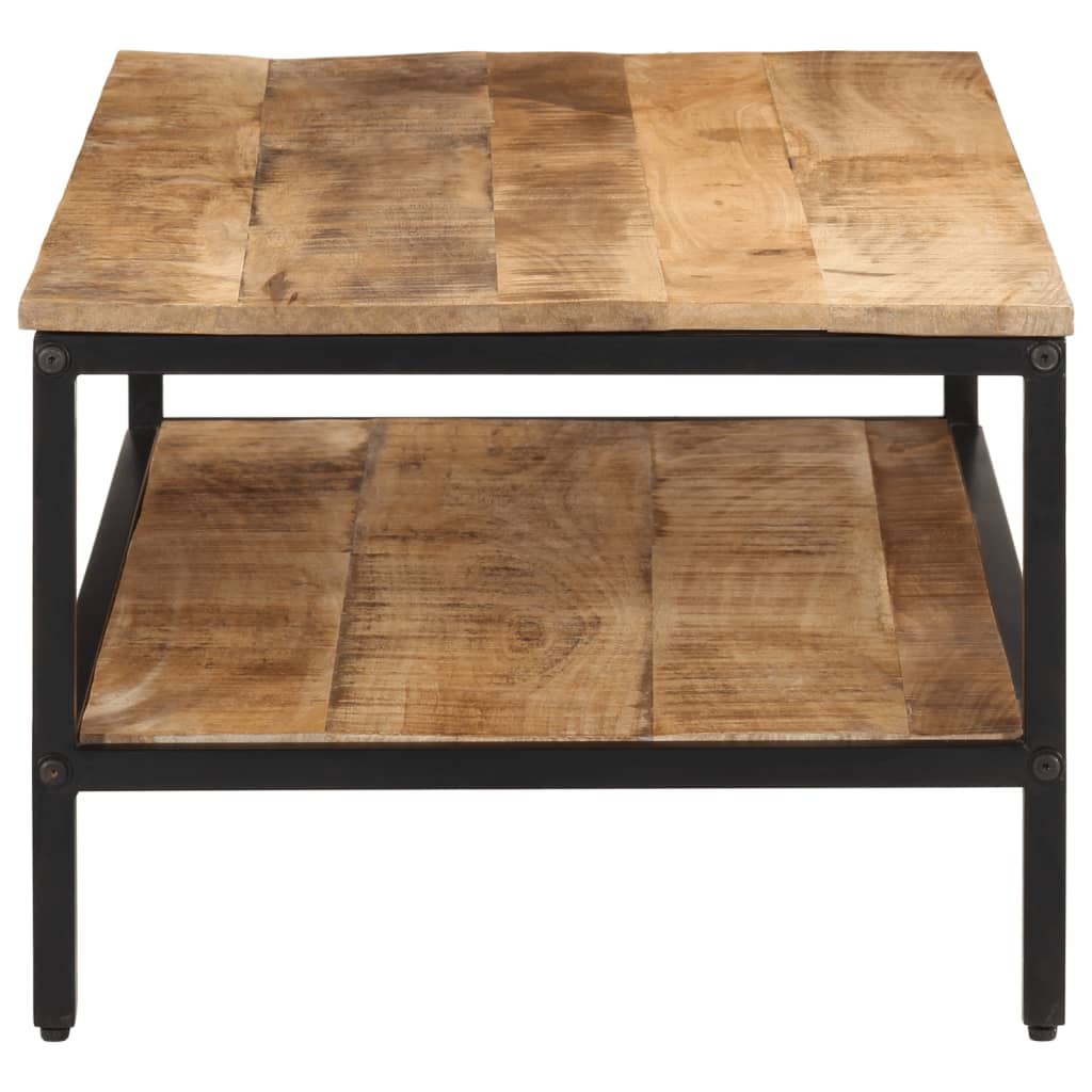 Mesa De Centro De Madera Maciza De Mango Rugosa 100x50x35 Cm_1