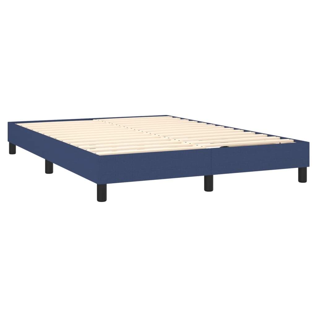 Cama Vica Home Colchón Y Luces Led Tela Azul 140x200 Cm / Vetonek_3