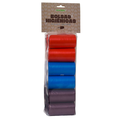 Pack 12 Rollos Colores Variados De Bolsas Higiénicas Recoge Excrementos De Perro. Rollo De 15 Bolsas_0