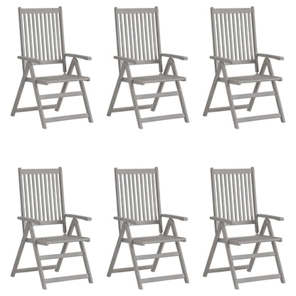 Vidaxl Sillas Reclinables Jardín Y Cojines 6 Uds Madera Maciza Acacia_1