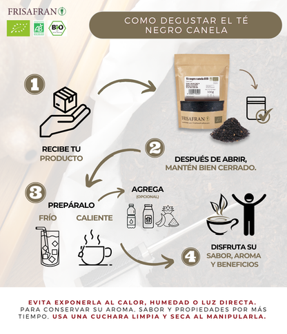 Té Negro Canela Ecológico Granel | Calidad | Frisafran 100 G_2