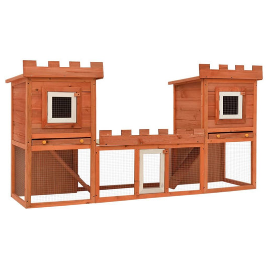 Vidaxl Casa Grande De Animales Jaula Conejera Doble Jaula De Madera_0