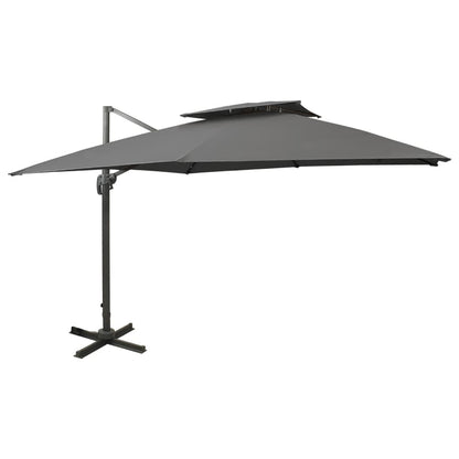 Vidaxl Sombrilla Jardín Voladiza Cubierta Doble Antracita 300x300 Cm_0