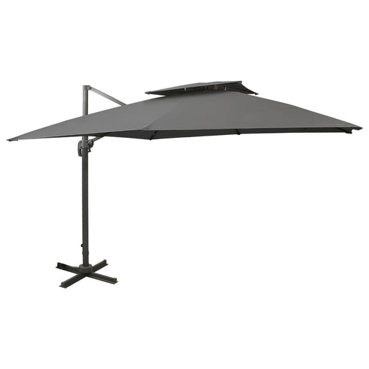 Vidaxl Sombrilla Jardín Voladiza Cubierta Doble Antracita 300x300 Cm_0