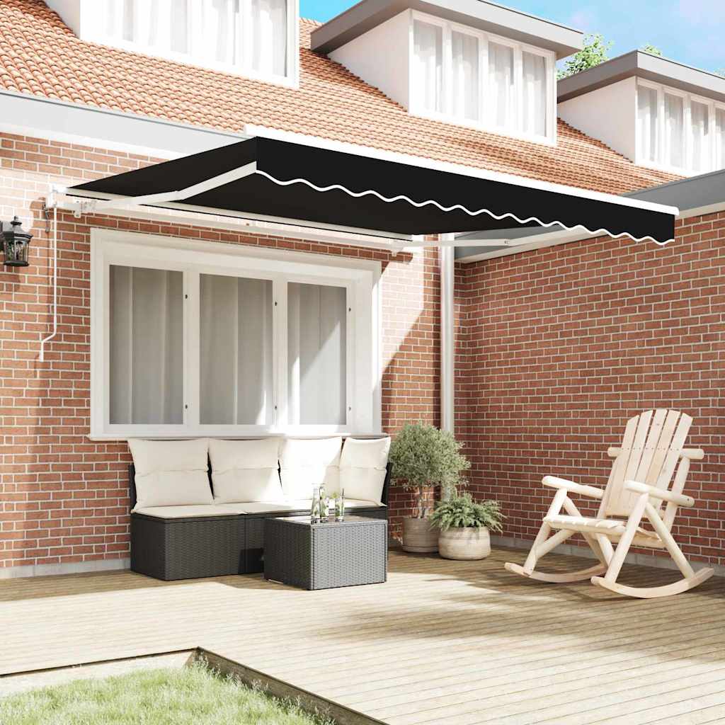 Toldo Retráctil Negro 300 X 250 Cm Tela Y Aluminio_2