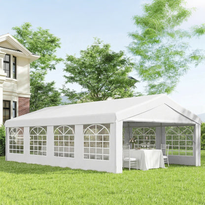 Outsunny Carpa 8x4x2,8m Acero Galvanizado Pabellón Carpas Boda Gazebo Cenador_1