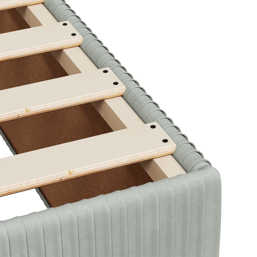 Cama Box Spring Con Colchón Terciopelo Gris Claro 120x190 Cm / Vetonek_5