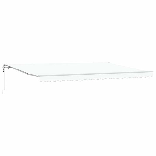 Toldo Retráctil Blanco 500 X 300 Cm Tela Y Aluminio_0