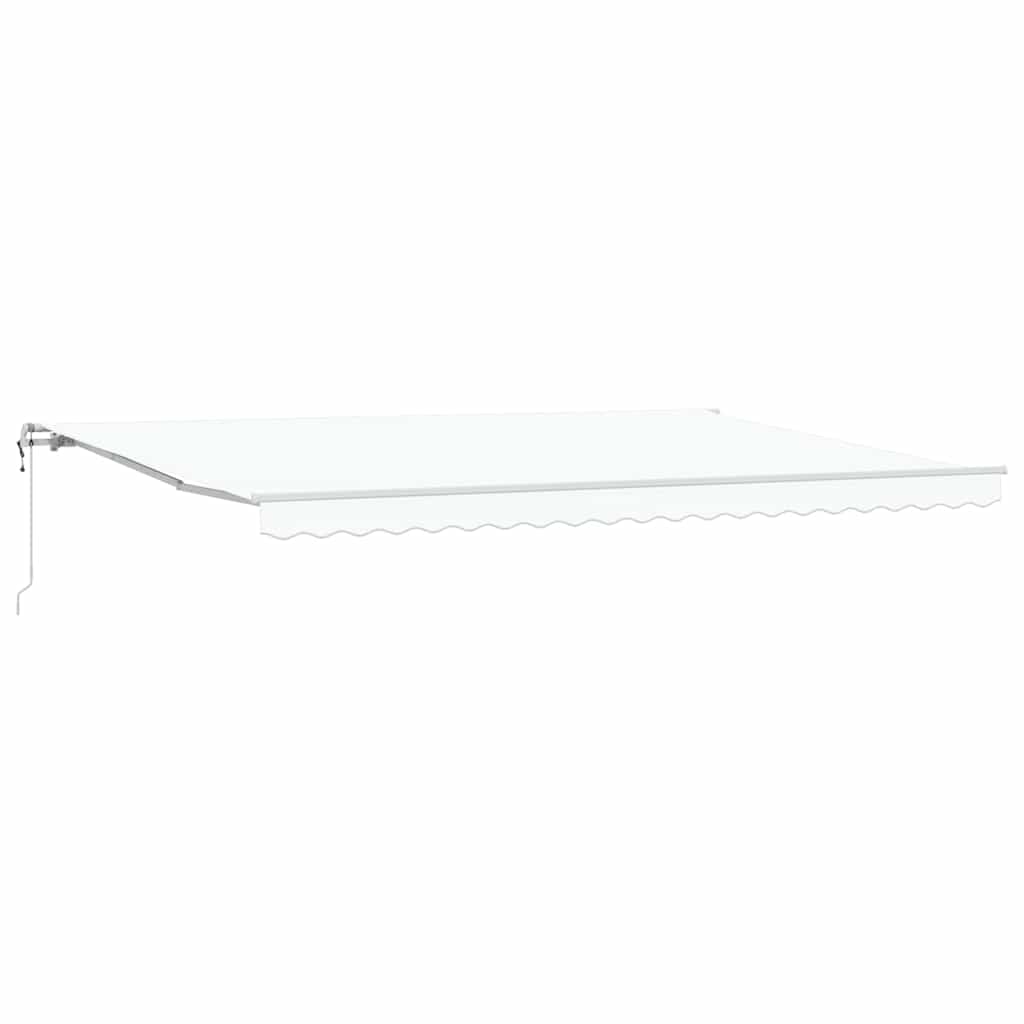 Toldo Retráctil Blanco 500 X 350 Cm Tela Y Aluminio_0