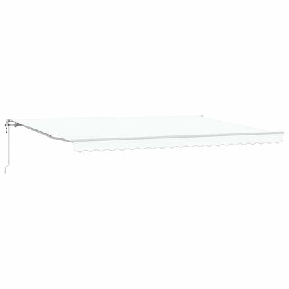 Toldo Retráctil Blanco 500 X 350 Cm Tela Y Aluminio_0