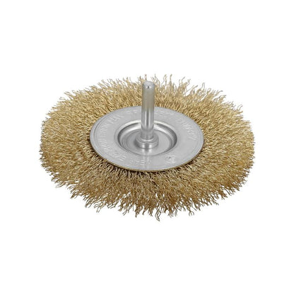 Cepillo Acero Latonado Para Taladro. Disco Ø 100 Mm. Espiga 1/4 Cepillo Taladro Alambre Latón, Cepillo Limpieza, Cepillo Pulir._0
